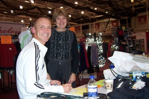 Berkeley Running Company owner - David Meixelsperger with Lynda Drews at Milwaukee Lakefront Marathon Expo
